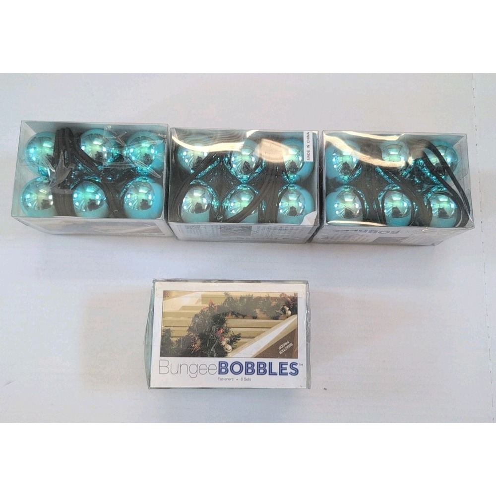 Set Of 4 Blue Bungee Bobbles Fasteners Decorations 6 Sets Each Pack *New*
